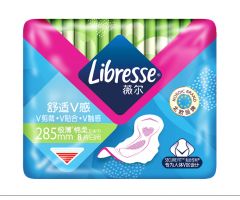 Libresse薇爾舒适V感285加長(cháng)日(rì)用(yòng)8片極薄棉柔衛生(shēng)巾