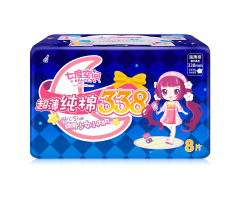 七度空(kōng)間(jiān)純棉超薄338mm特長(cháng)夜用(yòng)8片裝